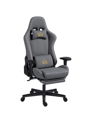 HOMCOM Gaming-Stuhl-76L x 72B x 124-132H cm-Dunkelgrau