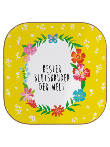 Mr. & Mrs. Panda Tisch-Untersetzer Blutsbruder mit Spruch in Weiß