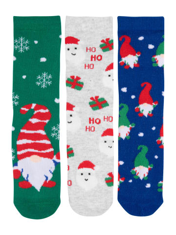 United Labels 3er Pack Wichtel Santa Socken Weihnachtssocken Winter Sneaker in Mehrfarbig