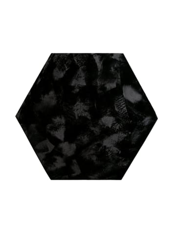 KADIMA DESIGN Teppich Kurzflor waschbar Einfarbig Wohnzimmer in Schwarz