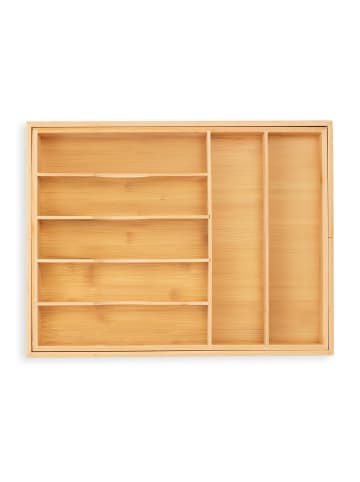 relaxdays Besteckkasten in Natur - (B)50,5 x (H)5 x (T)44,5 cm