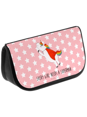 Mr. & Mrs. Panda Kosmetiktasche Einhorn Super mit Spruch in Rot Pastell
