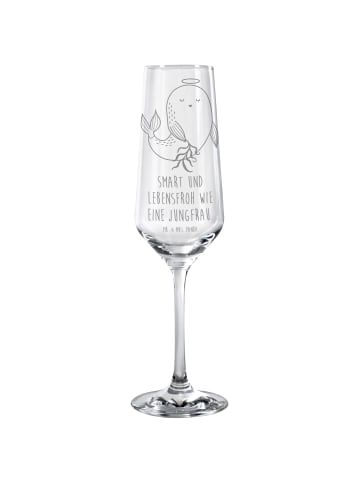 Mr. & Mrs. Panda Sektglas Sternzeichen Jungfrau mit Spruch in Transparent
