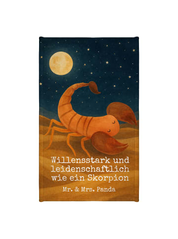 Mr. & Mrs. Panda Handtuch Sternzeichen Skorpion Design mit Spruch in Weiß