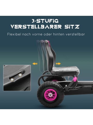 HOMCOM Gokart Tretauto Rosa+Schwarz