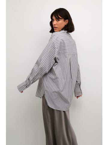 Kaffe Langarm - Hemd KAmackie Oversize fit in Grey/White stripe