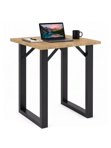 VCM Holz Bartisch Stehtisch Tisch Tresen Xona 80x50 cm in Schwarz / Sonoma-Eiche