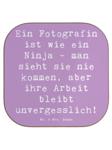 Mr. & Mrs. Panda Untersetzer für Gläser Spruch Fotografin Ninja ... in Lavendeltraum