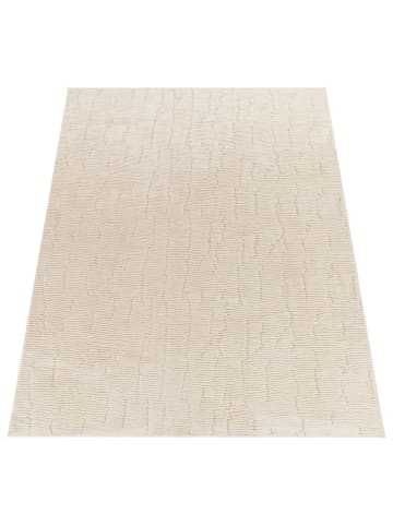 KADIMA DESIGN Teppich Kurzflor waschbar Struktur Wohnzimmer in Creme