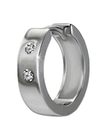 SilberDream Ohrringe Silber 925 Sterling Silber, glanz zwei Zirkonia Creolen