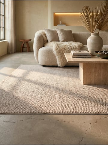 KADIMA DESIGN Flachgewebe-Teppich Berber-Tradition Uni Meliert Pflegeleicht in Beige
