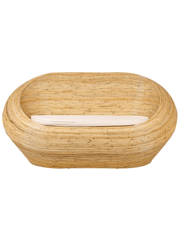 Beliani 2-tlg Gartensofa MAIORI in Naturfarben/Beige