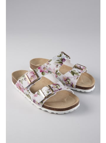 Aniston SHOES Pantolette in weiß geblümt