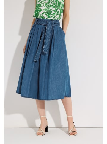 More & More weit ausgestellter Midirock, Denim in blue denim