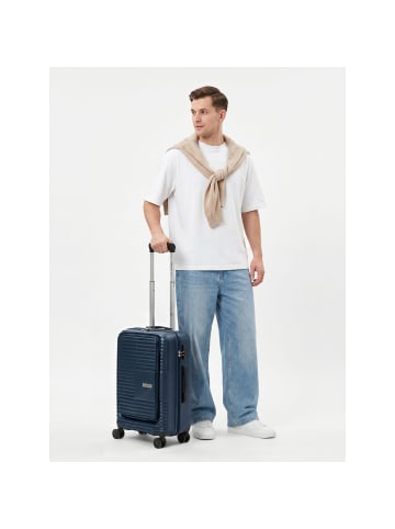 Redolz Essentials 17 2.0 4 Rollen Kabinentrolley 55 cm Laptopfach mit Dehnfalte navy