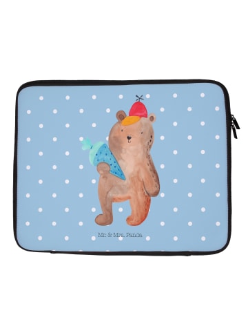 Mr. & Mrs. Panda Laptop Tasche Bär Schultüte ohne Spruch in Blau Pastell