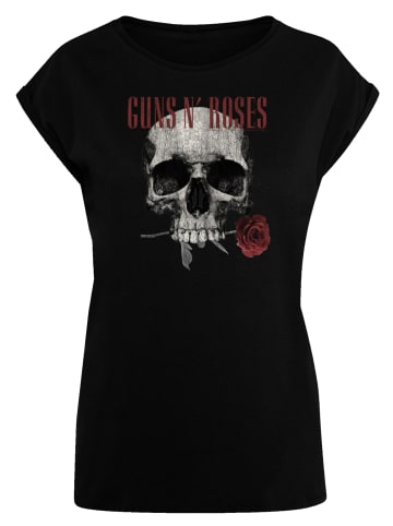 F4NT4STIC Short Sleeve T-Shirt Guns 'n' Roses Flower Skull Rock Musik Band in schwarz