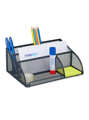 relaxdays Schreibtisch Organizer in Anthrazit - (B)25,5 x (H)10,5 x (T)17 cm
