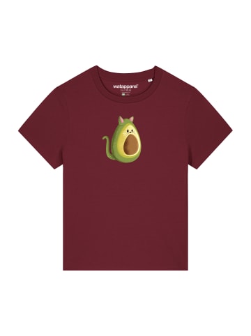wat? Apparel T-Shirt Avocato in Weinrot