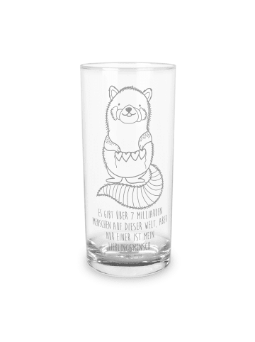 Mr. & Mrs. Panda Glas Roter Panda mit Spruch in Transparent