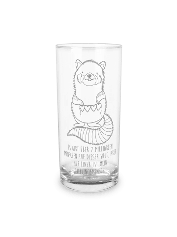 Mr. & Mrs. Panda Wasserglas Roter Panda mit Spruch in Transparent