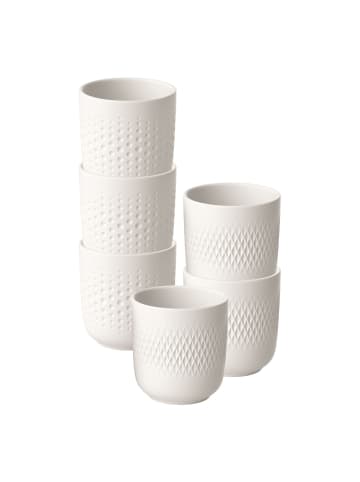 Villeroy & Boch 6er Set Becher Manufacture Collier 290 ml in weiß