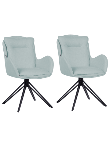 Beliani 2er-Set Esszimmerstuhl AVELAR in Blau/Schwarz
