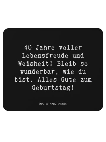Mr. & Mrs. Panda Mousepad Spruch 40. Geburtstag Freude mit Spruch in Schwarz