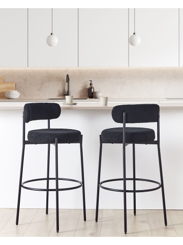 Beliani 2-tlg Barhocker ALLISON in Schwarz