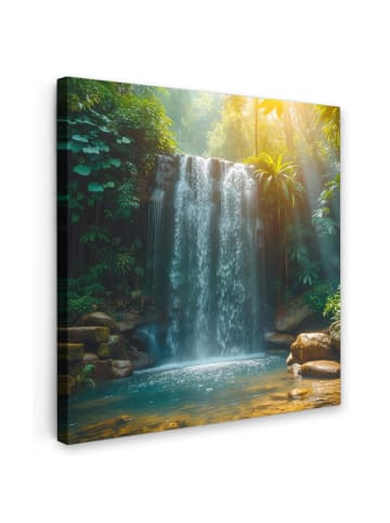 MuchoWow Leinwand bilder Wasserfall Sonnenstrahlen (BxH)