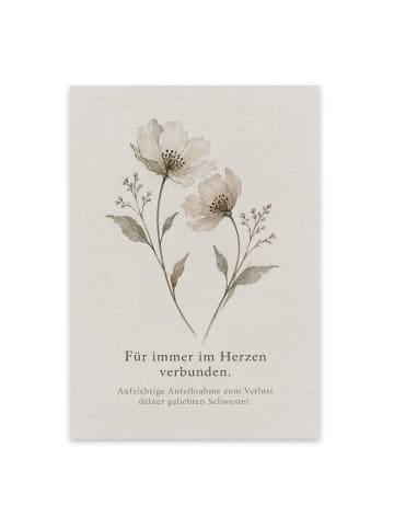 Mr. & Mrs. Panda Trauerspruchkarte Blumen verbunden Design mit S... in Weiß