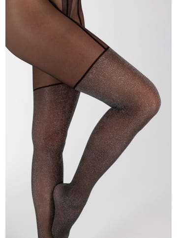 camano Strumpfhose overknee glam 1er Pack fine fashion 30 Denier in Schwarz silber