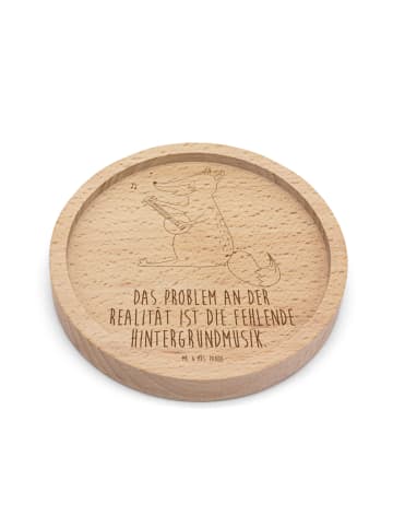 Mr. & Mrs. Panda Holzuntersetzer Fuchs Gitarre mit Spruch in Transparent