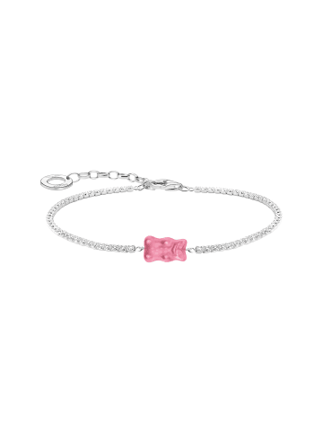 Thomas Sabo Armband Mit Pinkfarbenem Goldbären in silber, pink
