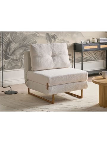 Beliani Einzelsofa JERSLEV in Weiß/Braun - (W) 79 x (H) 87 x (L) 84 cm