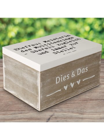 Mr. & Mrs. Panda Aufbewahrungsbox Spruch Ehefrau Meisterin mit S... in Weiß