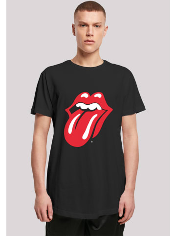 F4NT4STIC Long Cut T-Shirt The Rolling Stones Zunge in schwarz