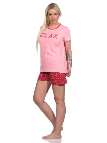NORMANN Shorty Schlafanzug Pyjama Casual Look in rosa