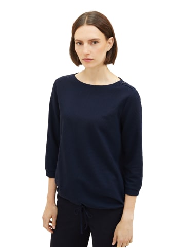 Tom Tailor Dünner Pullover 3/4 Arm T-SHIRT in Dunkelblau