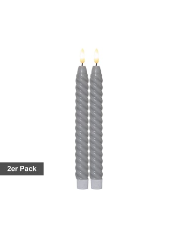 STAR Trading Gedrehte LED Stabkerzen ,Flamme Swirl, 2 Stck, Echtwachs, Batterie, T