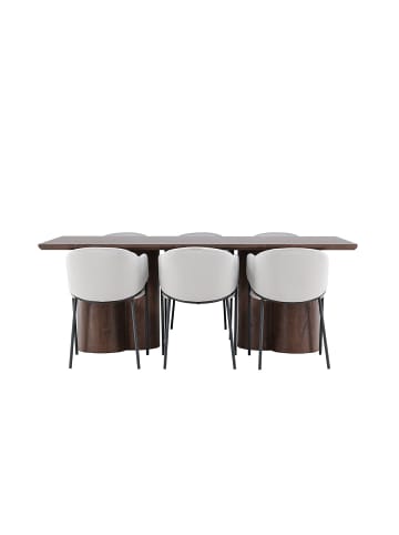 ebuy24 Essgruppe Olivia (7-teilig) Mocca 100 x 210 cm