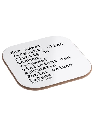 Mr. & Mrs. Panda Getränkeuntersetzer Wer immer versucht, alles..... in Weiß