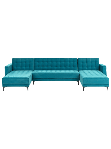 Beliani 3-tlg Schlafsofa ABERDEEN in Blau/Schwarz