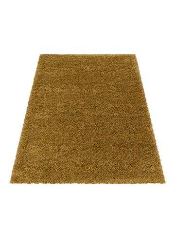 KADIMA DESIGN Teppich Hochflor Shaggy Uni-Look Polypropylen Wohnzimmer in Gold