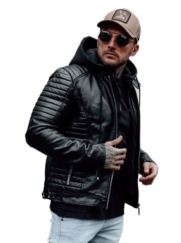 behype Kunstleder-Jacke - MJGLENDALE in Schwarz