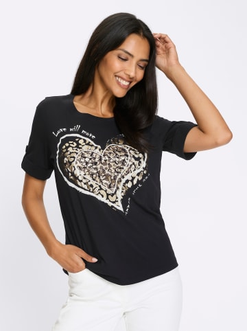 Sieh an! Kurzarm-Shirt in schwarz-goldfarben