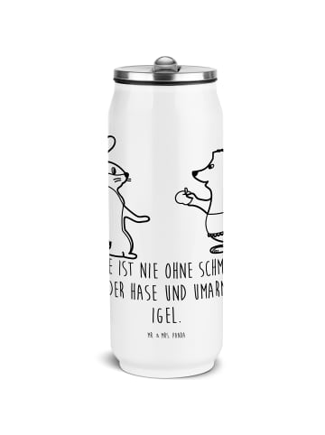 Mr. & Mrs. Panda Thermoflasche Hase Igel mit Spruch in Weiß