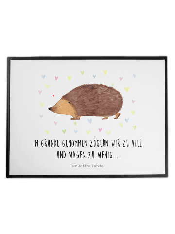 Mr. & Mrs. Panda Schreibtischunterlage Igel Herzen mit Spruch in Weiß
