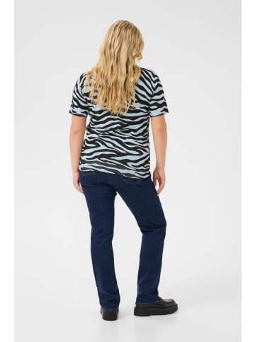 KAFFE curve Strickpullover KClizzy in Blue / Black graphic