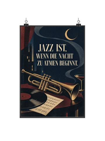 Print Trompete elegant Design mit Spruch in Weiß